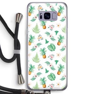 CaseCompany Ananas bladeren: Samsung Galaxy S8 Transparant Hoesje met koord