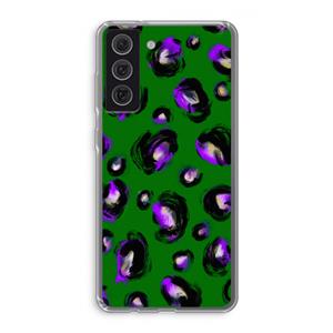 CaseCompany Green Cheetah: Samsung Galaxy S21 FE Transparant Hoesje