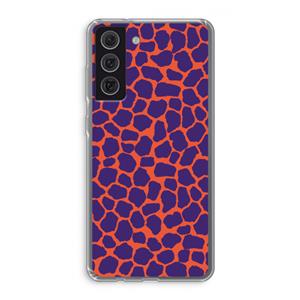 CaseCompany Purple Giraffe: Samsung Galaxy S21 FE Transparant Hoesje