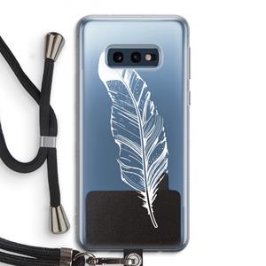 CaseCompany Pluim: Samsung Galaxy S10e Transparant Hoesje met koord