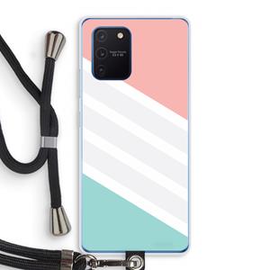 CaseCompany Strepen pastel: Samsung Galaxy Note 10 Lite Transparant Hoesje met koord