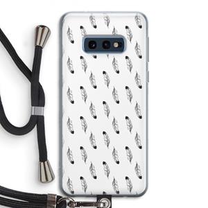 CaseCompany Pluimen: Samsung Galaxy S10e Transparant Hoesje met koord