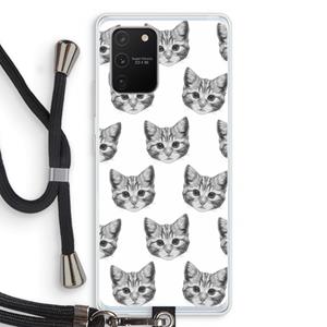 CaseCompany Kitten: Samsung Galaxy S10 Lite Transparant Hoesje met koord
