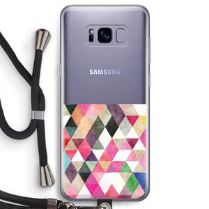 CaseCompany Gekleurde driehoekjes: Samsung Galaxy S8 Transparant Hoesje met koord