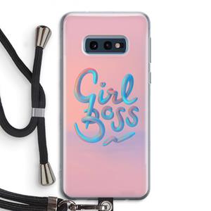CaseCompany Girl boss: Samsung Galaxy S10e Transparant Hoesje met koord
