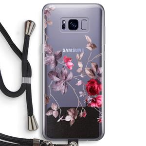CaseCompany Mooie bloemen: Samsung Galaxy S8 Transparant Hoesje met koord