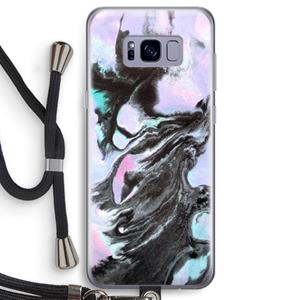CaseCompany Pastel zwart: Samsung Galaxy S8 Transparant Hoesje met koord