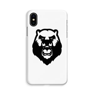 CaseCompany Angry Bear (white): iPhone Xs Volledig Geprint Hoesje