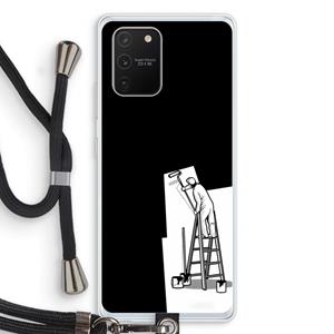 CaseCompany Musketon Painter: Samsung Galaxy S10 Lite Transparant Hoesje met koord