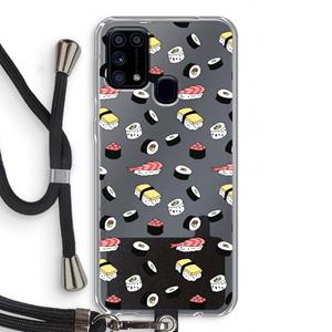 CaseCompany Sushi time: Samsung Galaxy M31 Transparant Hoesje met koord