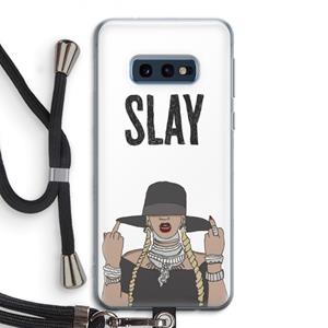 CaseCompany Slay All Day: Samsung Galaxy S10e Transparant Hoesje met koord