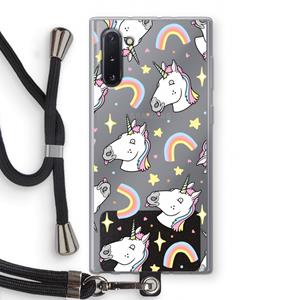 CaseCompany Rainbow Unicorn: Samsung Galaxy Note 10 Transparant Hoesje met koord