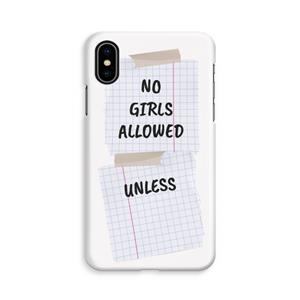 CaseCompany No Girls Allowed Unless: iPhone Xs Volledig Geprint Hoesje