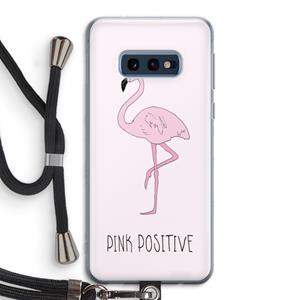 CaseCompany Pink positive: Samsung Galaxy S10e Transparant Hoesje met koord