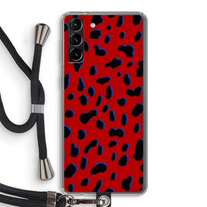 CaseCompany Red Leopard: Samsung Galaxy S21 Plus Transparant Hoesje met koord