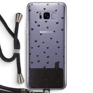 CaseCompany Kleine kattenkopjes: Samsung Galaxy S8 Transparant Hoesje met koord