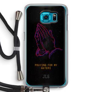 CaseCompany Praying For My Haters: Samsung Galaxy S6 Transparant Hoesje met koord