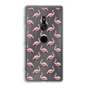CaseCompany Flamingoprint groen: Sony Xperia XZ2 Transparant Hoesje