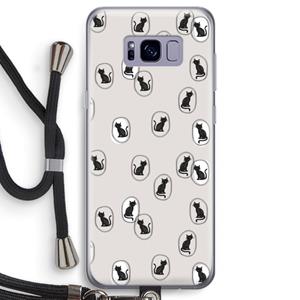 CaseCompany Miauw: Samsung Galaxy S8 Transparant Hoesje met koord