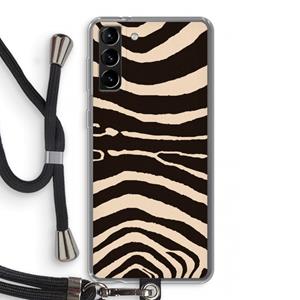 CaseCompany Arizona Zebra: Samsung Galaxy S21 Plus Transparant Hoesje met koord