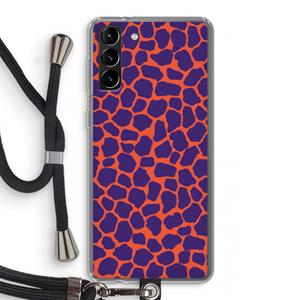CaseCompany Purple Giraffe: Samsung Galaxy S21 Plus Transparant Hoesje met koord