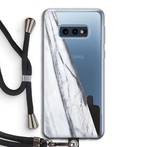 CaseCompany Gestreepte marmer: Samsung Galaxy S10e Transparant Hoesje met koord