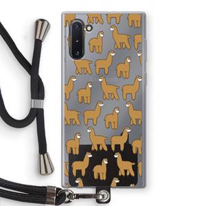 CaseCompany Alpacas: Samsung Galaxy Note 10 Transparant Hoesje met koord