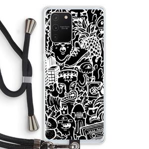CaseCompany Vexx Black Mixtape: Samsung Galaxy S10 Lite Transparant Hoesje met koord