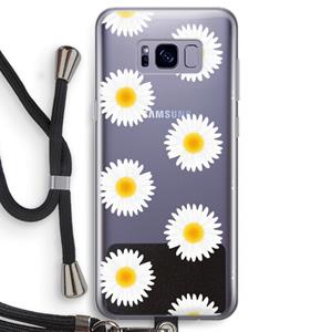 CaseCompany Margrietjes: Samsung Galaxy S8 Transparant Hoesje met koord