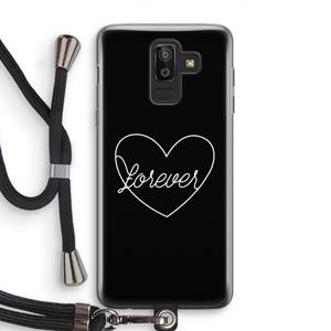 CaseCompany Forever heart black: Samsung Galaxy J8 (2018) Transparant Hoesje met koord