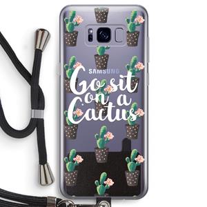 CaseCompany Cactus quote: Samsung Galaxy S8 Transparant Hoesje met koord