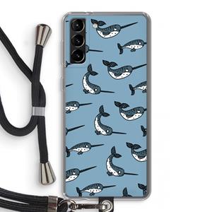 CaseCompany Narwhal: Samsung Galaxy S21 Plus Transparant Hoesje met koord