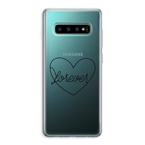 CaseCompany Forever heart black: Samsung Galaxy S10 Plus Transparant Hoesje