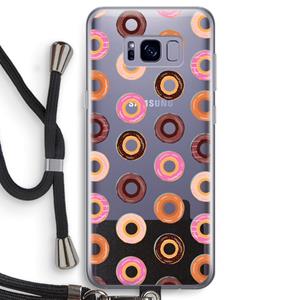 CaseCompany Donuts: Samsung Galaxy S8 Transparant Hoesje met koord