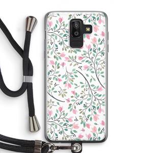 CaseCompany Sierlijke bloemen: Samsung Galaxy J8 (2018) Transparant Hoesje met koord
