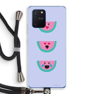 CaseCompany Smiley watermeloen: Samsung Galaxy Note 10 Lite Transparant Hoesje met koord