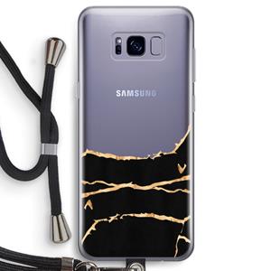 CaseCompany Gouden marmer: Samsung Galaxy S8 Transparant Hoesje met koord