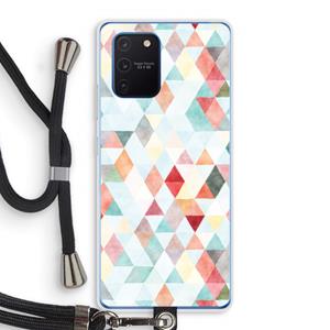 CaseCompany Gekleurde driehoekjes pastel: Samsung Galaxy Note 10 Lite Transparant Hoesje met koord