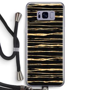 CaseCompany Gouden strepen: Samsung Galaxy S8 Transparant Hoesje met koord