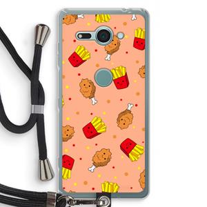 CaseCompany Chicken 'n Fries: Sony Xperia XZ2 Compact Transparant Hoesje met koord