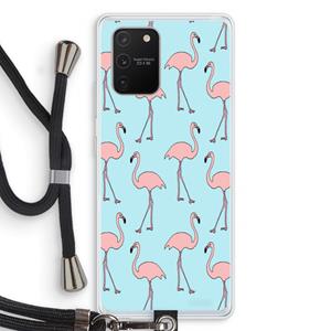 CaseCompany Anything Flamingoes: Samsung Galaxy S10 Lite Transparant Hoesje met koord