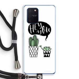 CaseCompany Hey you cactus: Samsung Galaxy Note 10 Lite Transparant Hoesje met koord