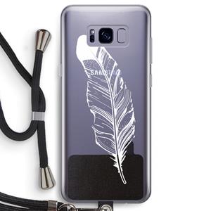 CaseCompany Pluim: Samsung Galaxy S8 Transparant Hoesje met koord