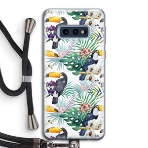 CaseCompany Tukans: Samsung Galaxy S10e Transparant Hoesje met koord