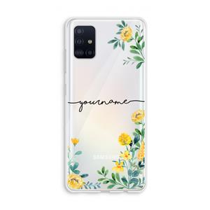CaseCompany Gele bloemen: Galaxy A51 4G Transparant Hoesje