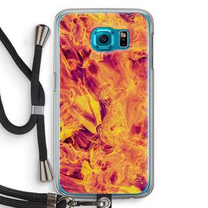 CaseCompany Eternal Fire: Samsung Galaxy S6 Transparant Hoesje met koord