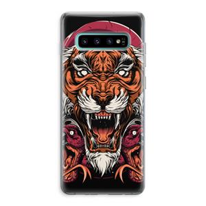CaseCompany Tiger and Rattlesnakes: Samsung Galaxy S10 Plus Transparant Hoesje