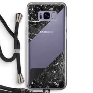 CaseCompany Zwart marmer: Samsung Galaxy S8 Transparant Hoesje met koord