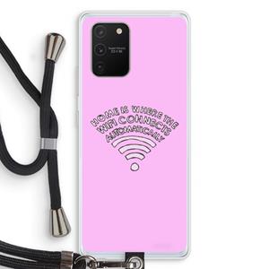 CaseCompany Home Is Where The Wifi Is: Samsung Galaxy S10 Lite Transparant Hoesje met koord