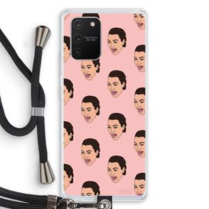 CaseCompany Ugly Cry Call: Samsung Galaxy S10 Lite Transparant Hoesje met koord